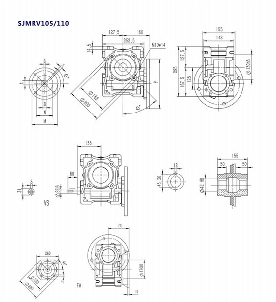 SJMRV105型號蝸輪蝸桿減速機產(chǎn)品安裝尺寸.jpg