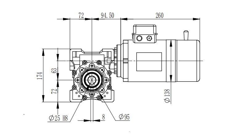 艾思捷蝸輪蝸桿減速機(jī)帶剎車電機(jī)一體 SJMRV063-80-Y0.37KW-4P